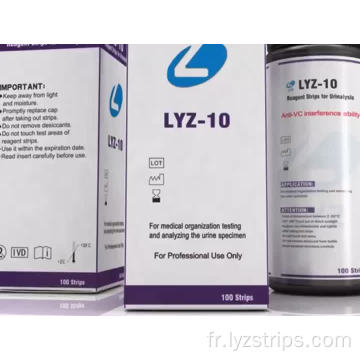 Bandelettes d&#39;analyse d&#39;urine de diagnostic Bandelettes de test d&#39;urine 10 paramètres